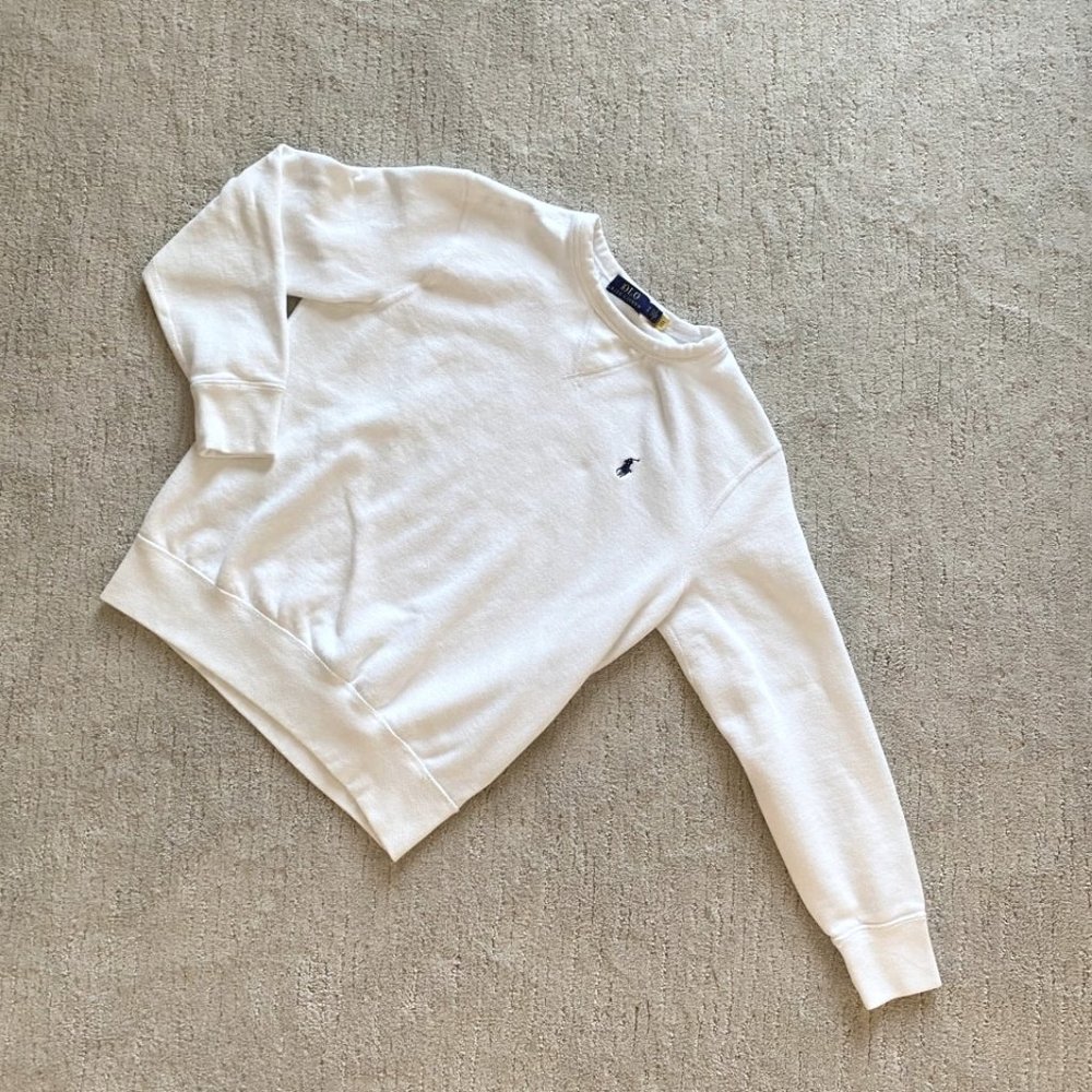 Polo Ralph Lauren White Sweatshirt, Men's Size Small